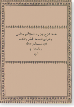 Аль-хаваши аль-мафхума фи шарх аль-мукаддима الحواشي المفهمة في شرح المقدمة